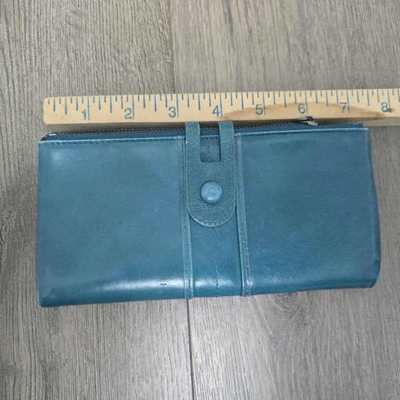 Roulens Leather Wallet Teal Turquoise Security Protected - Picture 3 of 7